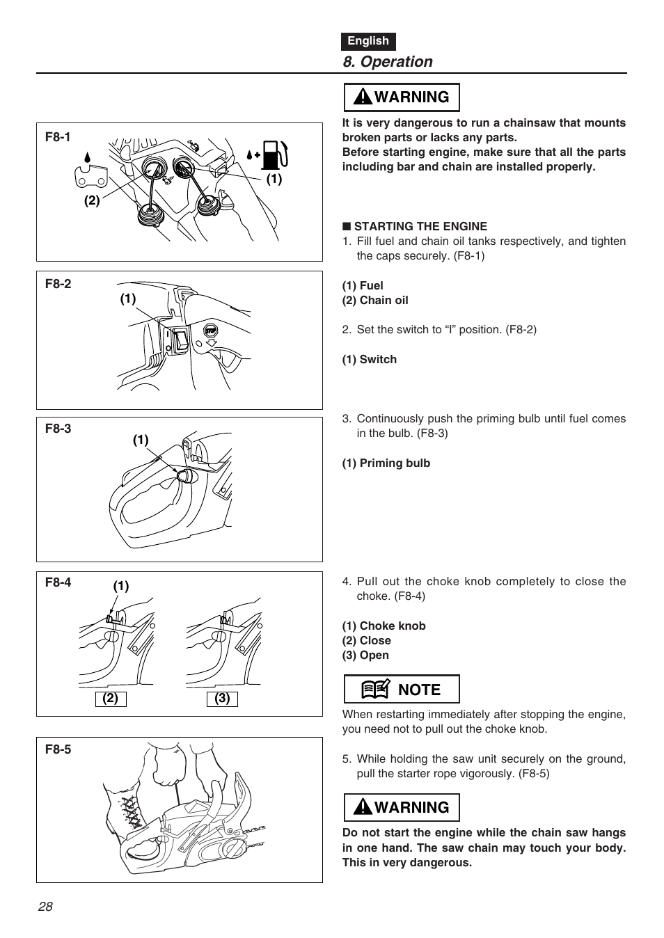 Operation | Zenoah G3200EZ User Manual | Page 28 / 64