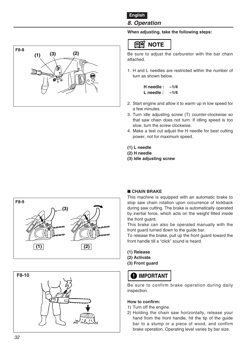 Operation | Zenoah G3200EZ User Manual | Page 32 / 64