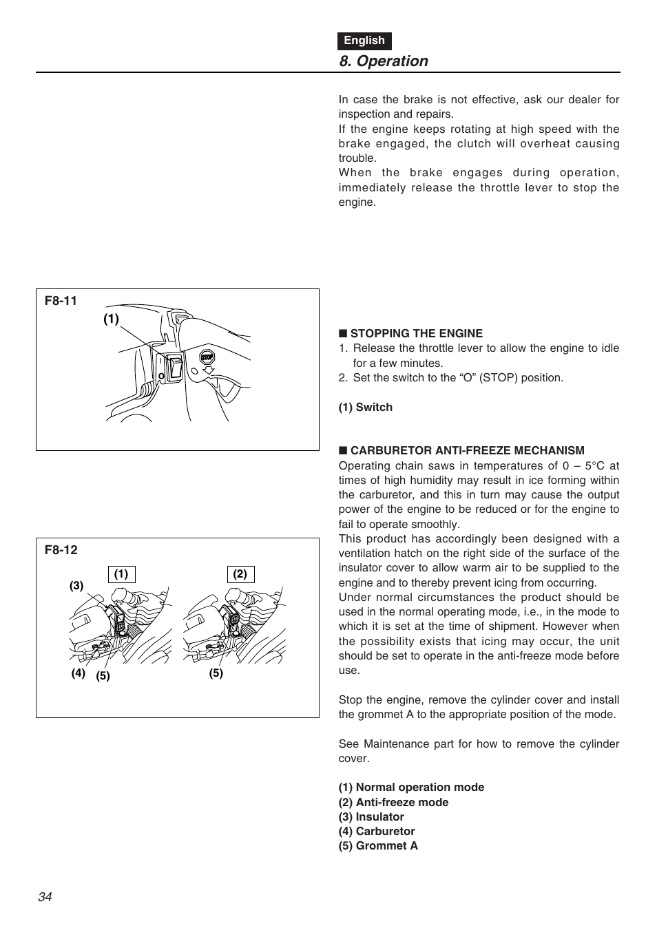 Operation | Zenoah G3200EZ User Manual | Page 34 / 64
