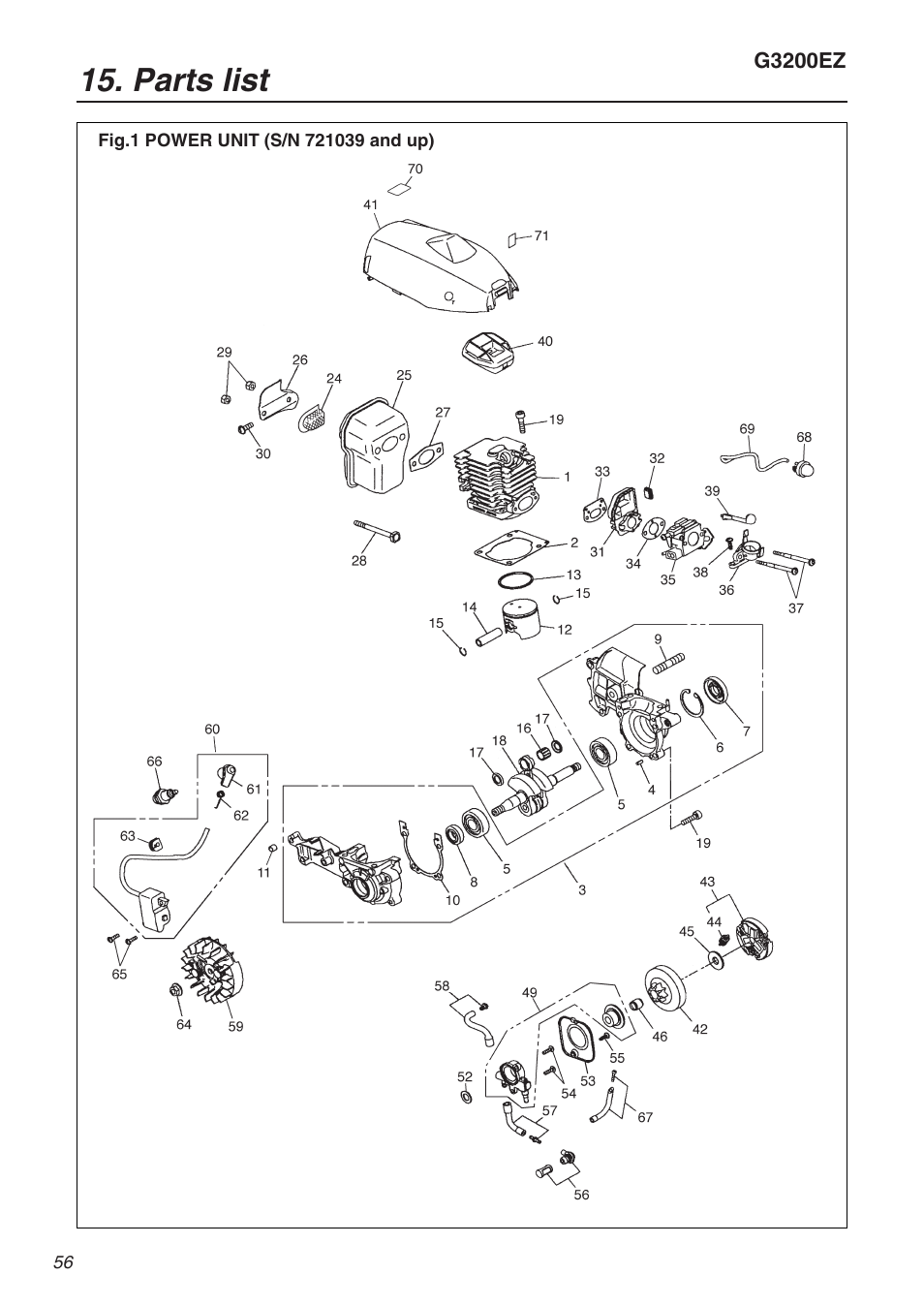 Parts list | Zenoah G3200EZ User Manual | Page 56 / 64