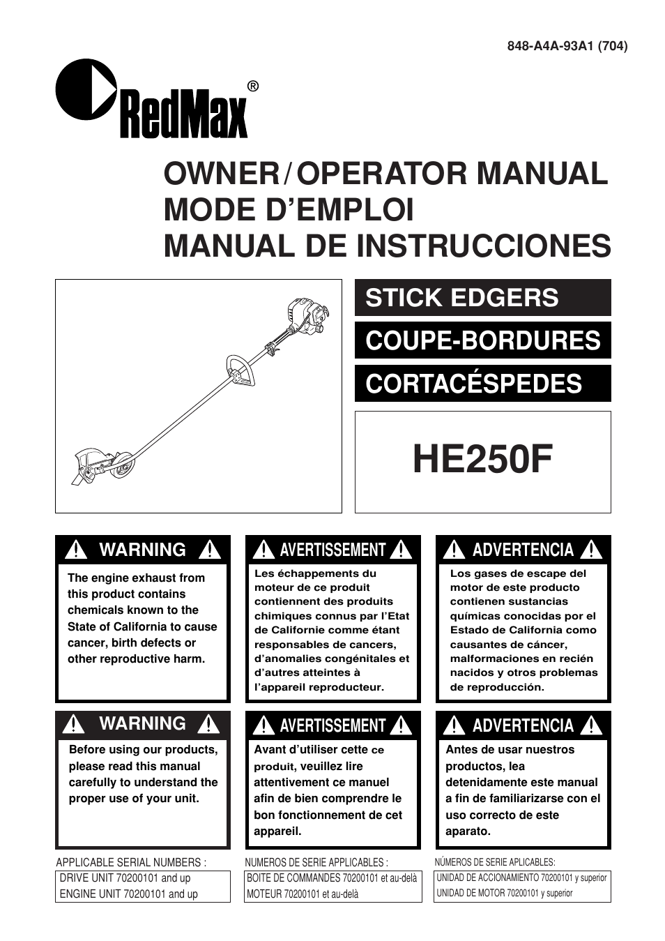 Zenoah HE250F User Manual | 52 pages