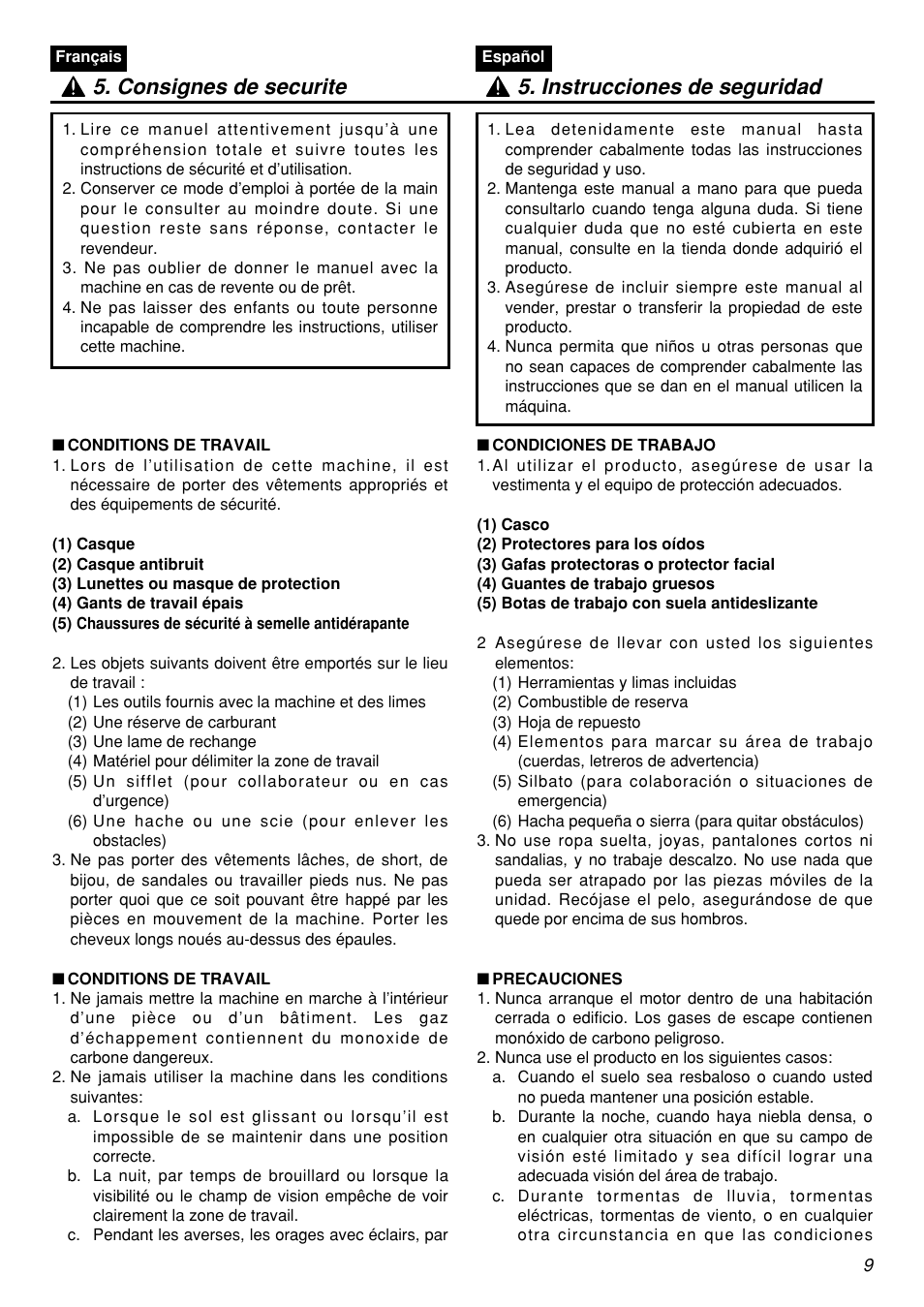 Zenoah HE250F User Manual | Page 9 / 52