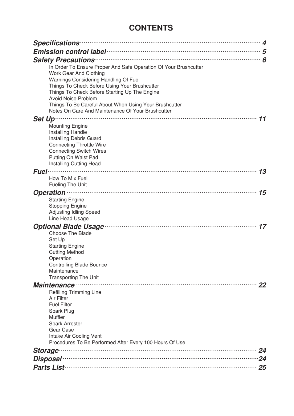 Zenoah BC3401DL User Manual | Page 3 / 36