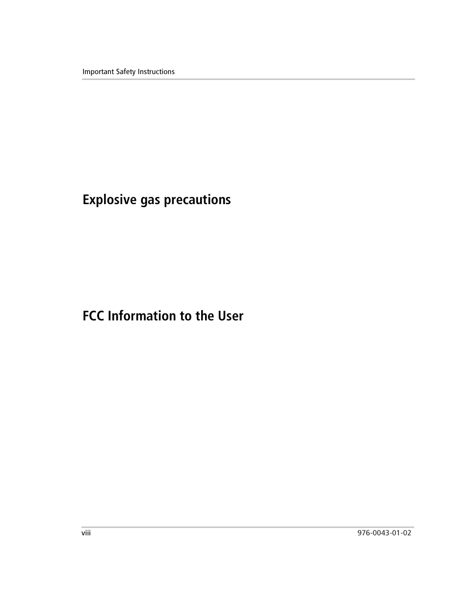 Explosive gas precautions, Fcc information to the user | Xantrex Technology SW Plus 4024 User Manual | Page 10 / 344