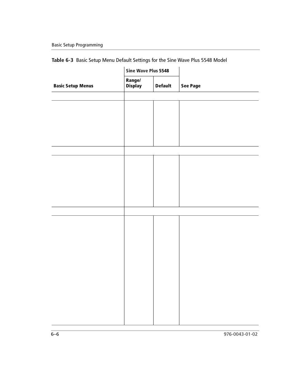 Table 6-3 | Xantrex Technology SW Plus 4024 User Manual | Page 154 / 344