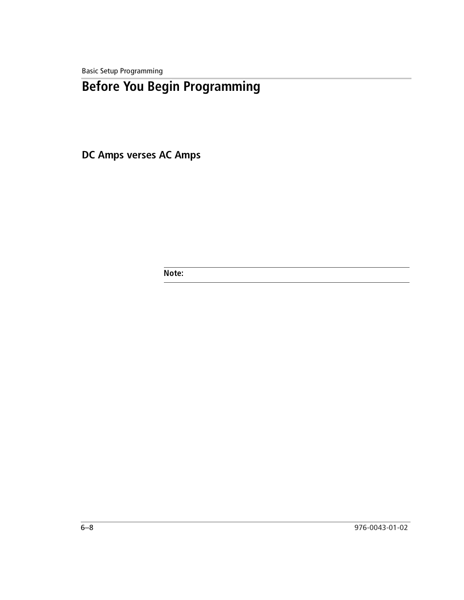 Before you begin programming, Dc amps verses ac amps, Before you begin programming –8 | Dc amps verses ac amps –8 | Xantrex Technology SW Plus 4024 User Manual | Page 156 / 344