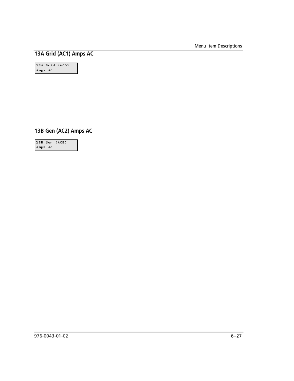 13a grid (ac1) amps ac, 13b gen (ac2) amps ac | Xantrex Technology SW Plus 4024 User Manual | Page 175 / 344