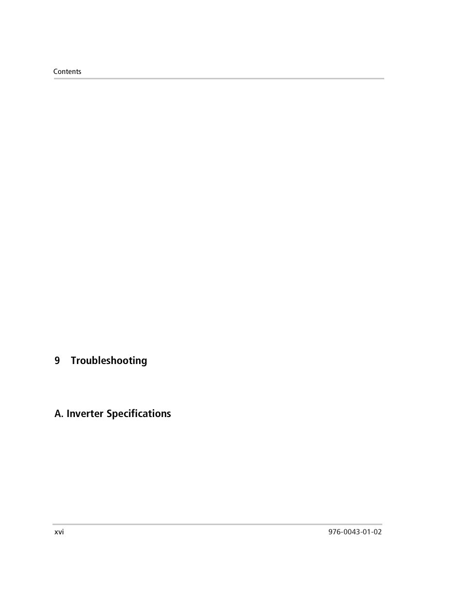 9troubleshooting, A. inverter specifications | Xantrex Technology SW Plus 4024 User Manual | Page 18 / 344