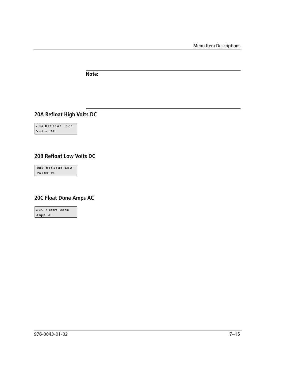 20a refloat high volts dc, 20b refloat low volts dc, 20c float done amps ac | To calculate the 20c float done amps ac | Xantrex Technology SW Plus 4024 User Manual | Page 193 / 344