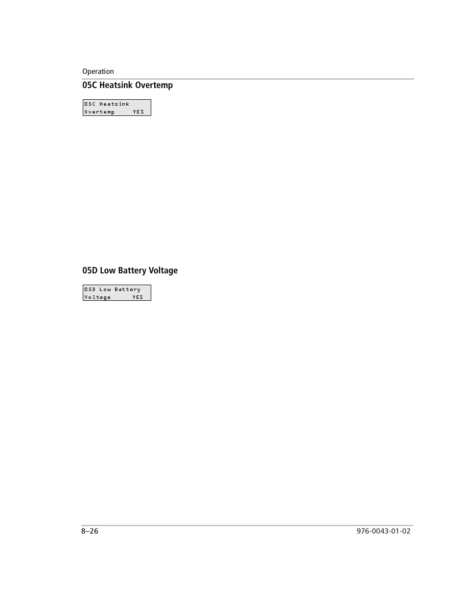 05c heatsink overtemp, 05d low battery voltage | Xantrex Technology SW Plus 4024 User Manual | Page 244 / 344
