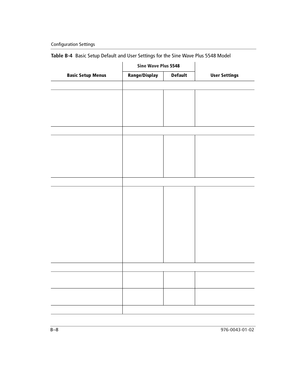 Table b-4 | Xantrex Technology SW Plus 4024 User Manual | Page 282 / 344