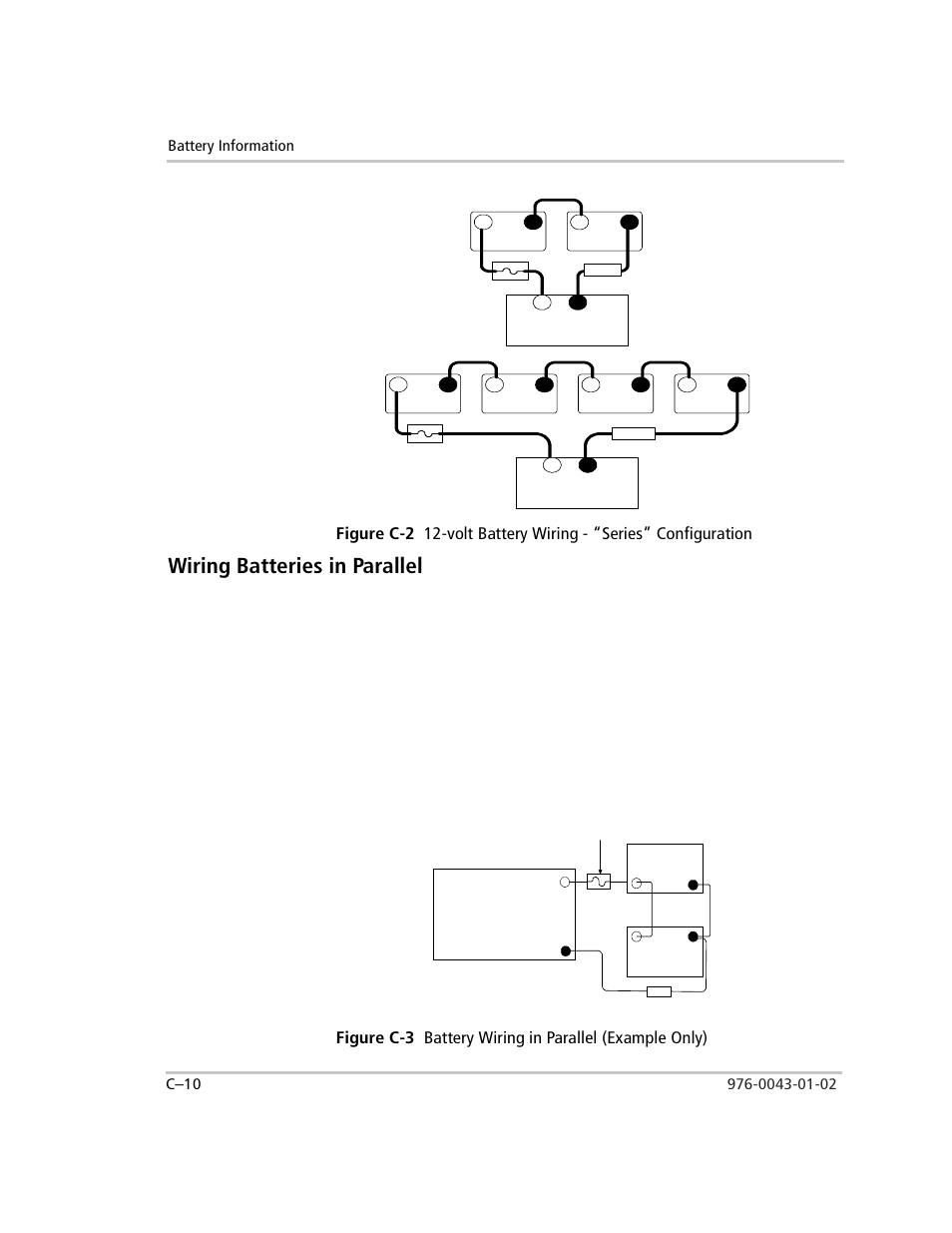 Wiring batteries in parallel, Effect, Wiring example | Figure c-2, Figure c-3 | Xantrex Technology SW Plus 4024 User Manual | Page 300 / 344