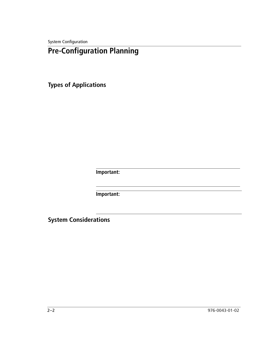 Pre-configuration planning, Importance, Types of applications | Important, System considerations, System output, System input, Pre-configuration planning –2, Types of applications –2 system considerations –2 | Xantrex Technology SW Plus 4024 User Manual | Page 36 / 344