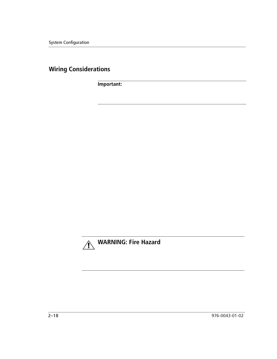 Wiring considerations, Important, Conduit boxes | Main ac distribution panel (utility fed), Generator disconnect switch, Subpanel/inverter panel, Fuses and/or dc disconnects, Wiring considerations –18, Warning: fire hazard | Xantrex Technology SW Plus 4024 User Manual | Page 52 / 344
