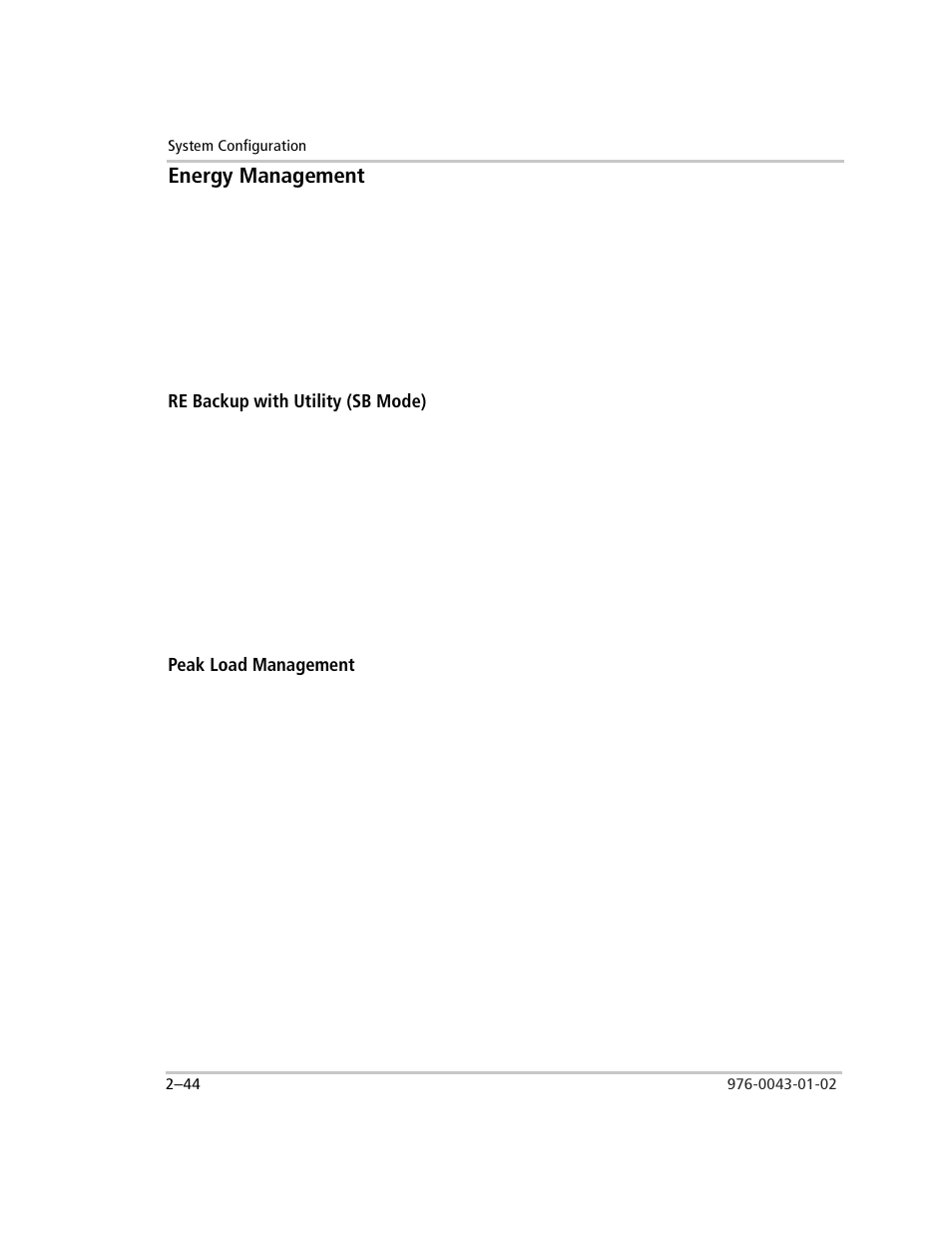 Energy management, Re backup with utility (sb mode), Peak load management | Energy management –44 | Xantrex Technology SW Plus 4024 User Manual | Page 78 / 344