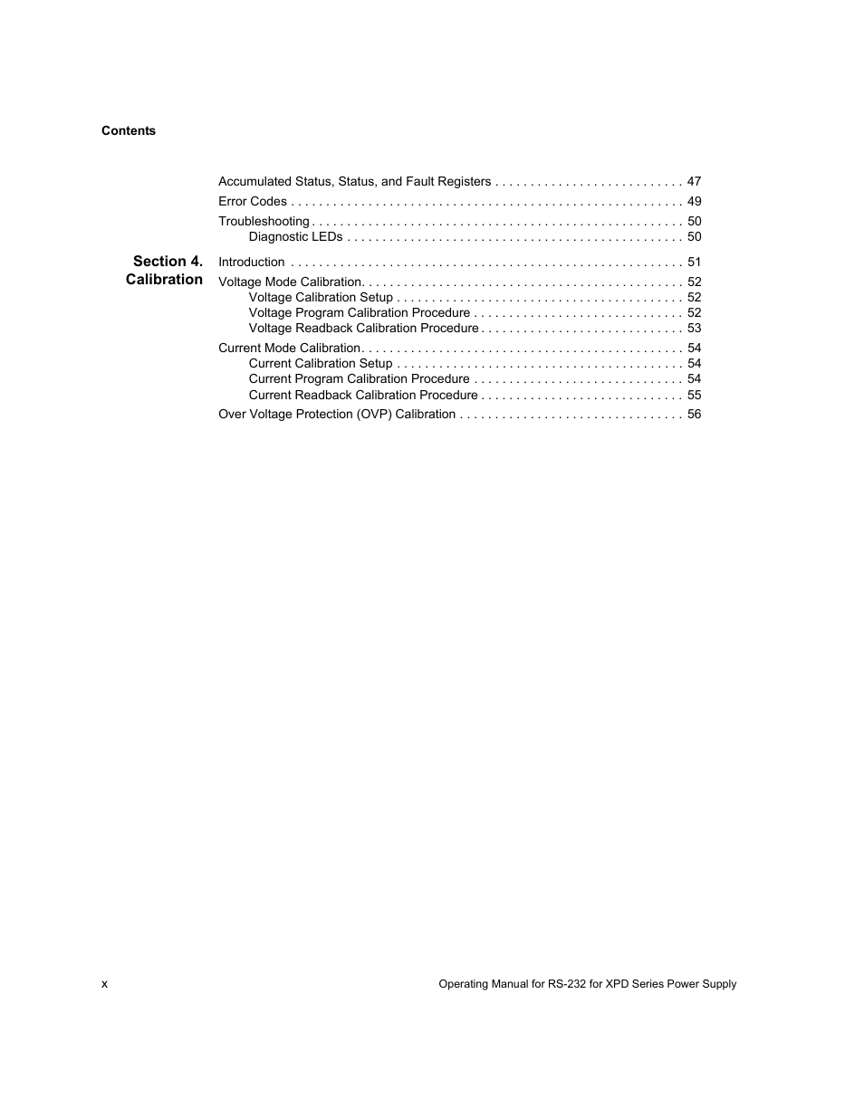 Section 4. calibration | Xantrex Technology RS232-XPD User Manual | Page 12 / 60