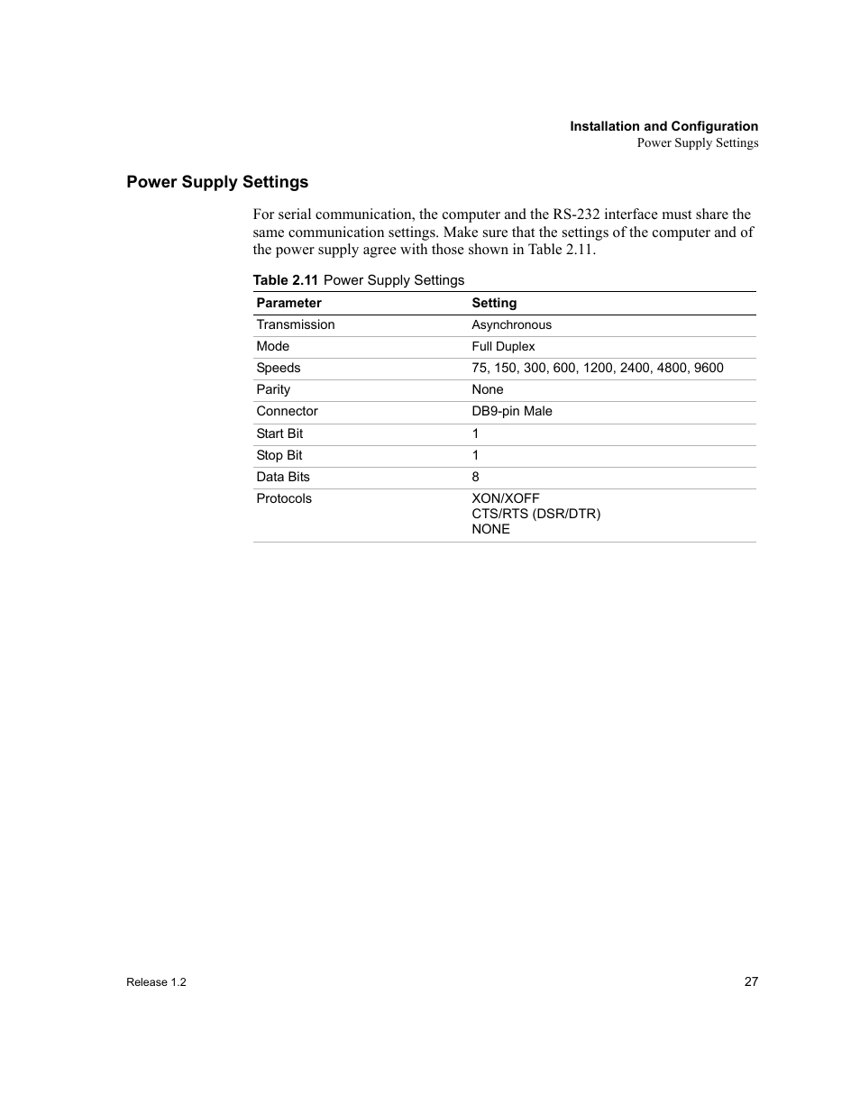 Power supply settings, Power supply settings” on | Xantrex Technology RS232-XPD User Manual | Page 29 / 60
