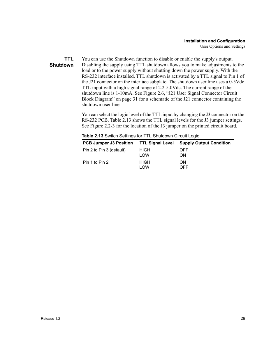 Ttl shutdown | Xantrex Technology RS232-XPD User Manual | Page 31 / 60