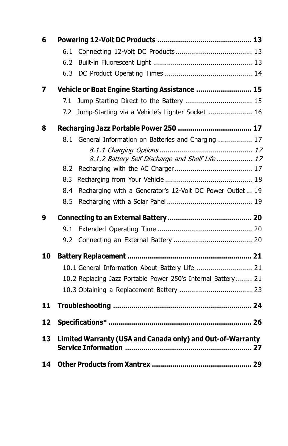 Xantrex Technology JAZZ 250 User Manual | Page 4 / 36