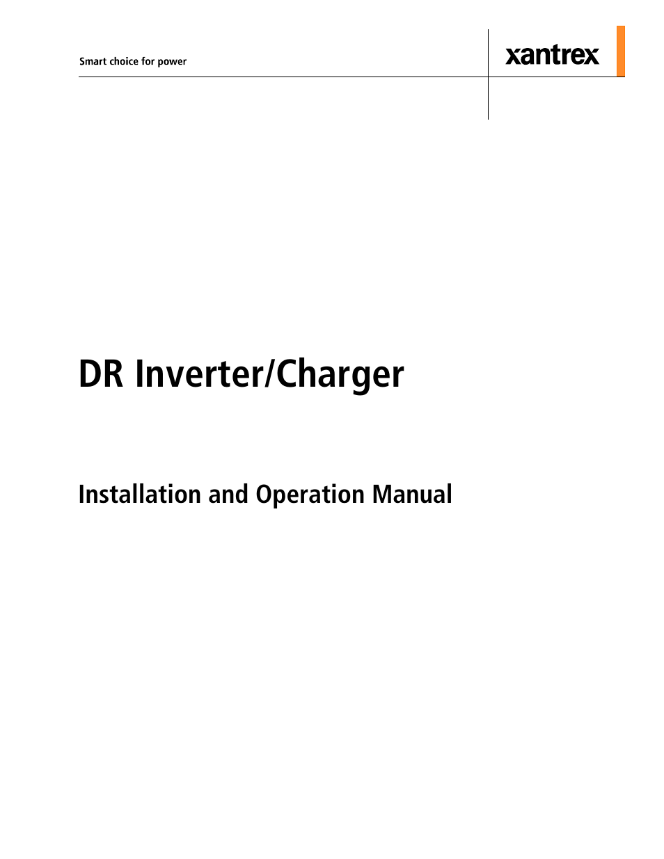 Dr inverter/charger | Xantrex Technology DR1524W User Manual | Page 3 / 122