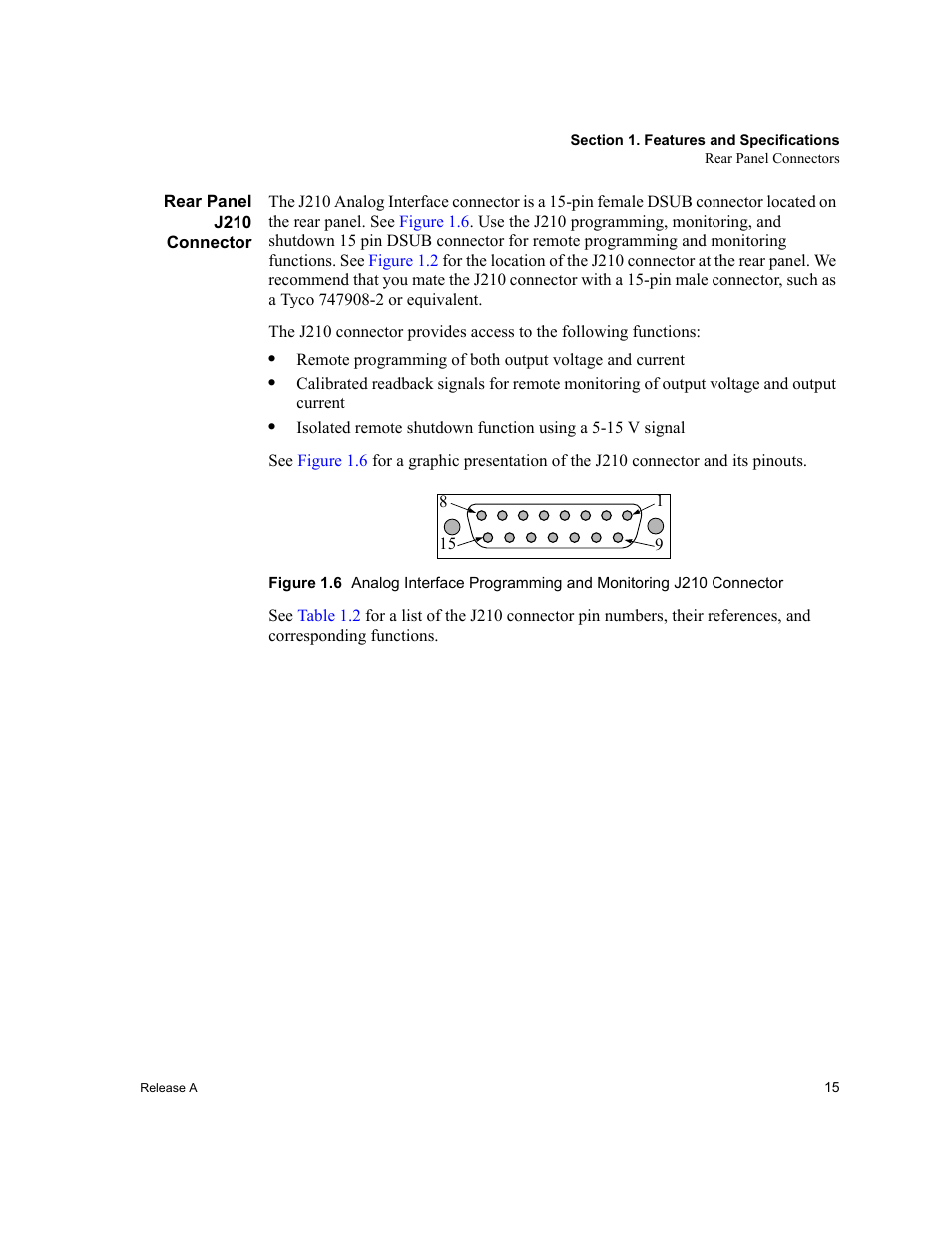 Rear panel j210 connector | Xantrex Technology XPD 60-9 User Manual | Page 17 / 56