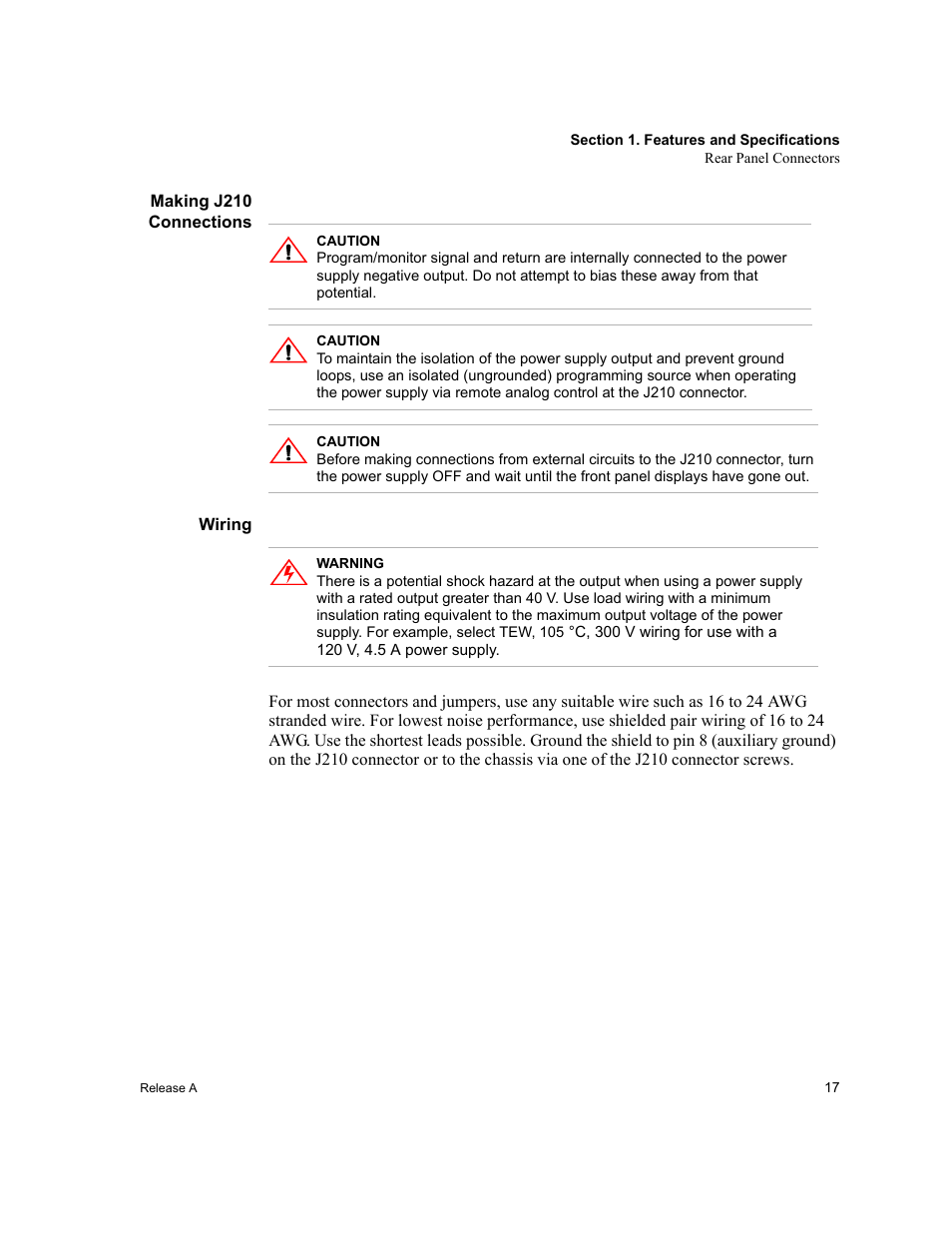 Making j210 connections, Wiring, Making j210 connections wiring | Xantrex Technology XPD 60-9 User Manual | Page 19 / 56