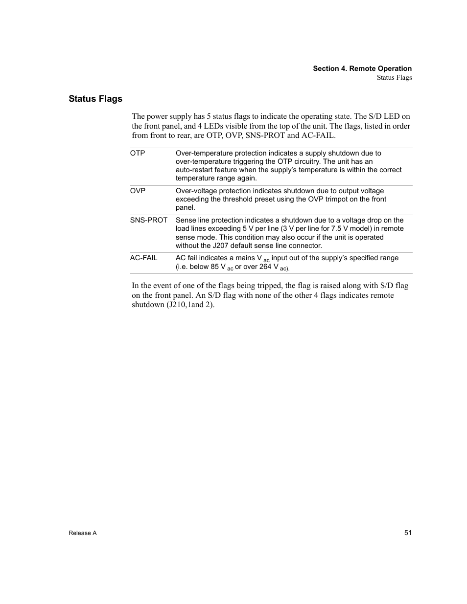 Status flags | Xantrex Technology XPD 60-9 User Manual | Page 53 / 56