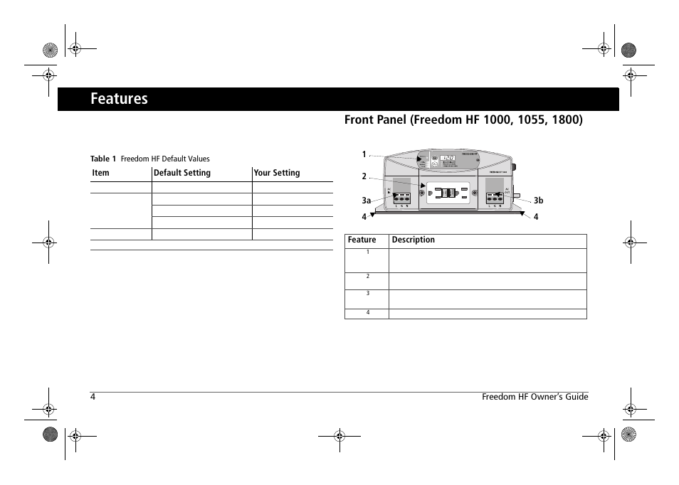 Features | Xantrex Technology FREEDOM HF 1800 User Manual | Page 18 / 64