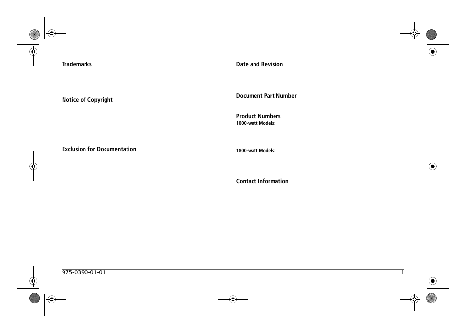 Trademarks, Notice of copyright, Exclusion for documentation | Date and revision, Document part number, Product numbers, Contact information | Xantrex Technology FREEDOM HF 1800 User Manual | Page 3 / 64