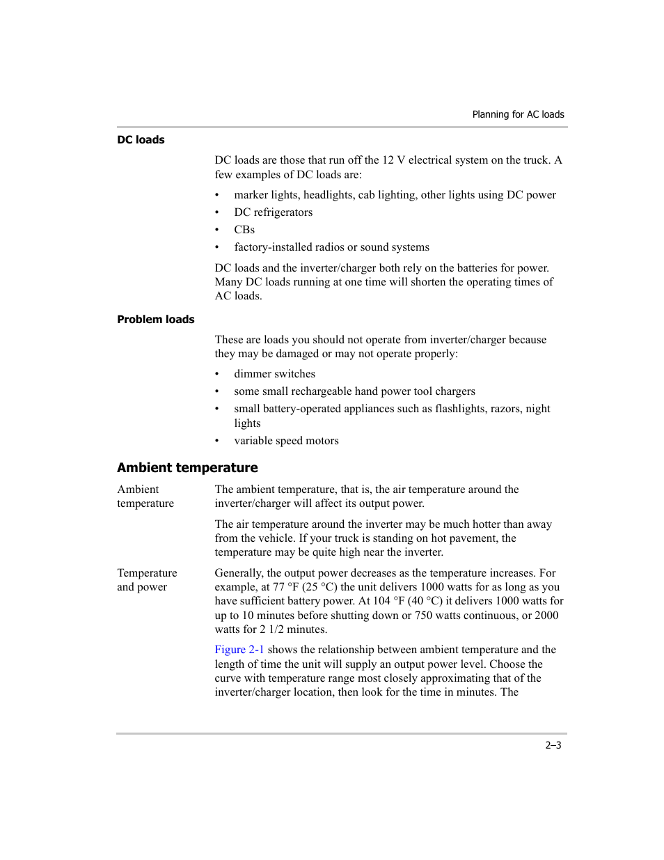 Dc loads, Problem loads, Ambient temperature | Dc loads –3 problem loads –3, Ambient temperature –3 | Xantrex Technology RM1012 User Manual | Page 15 / 48