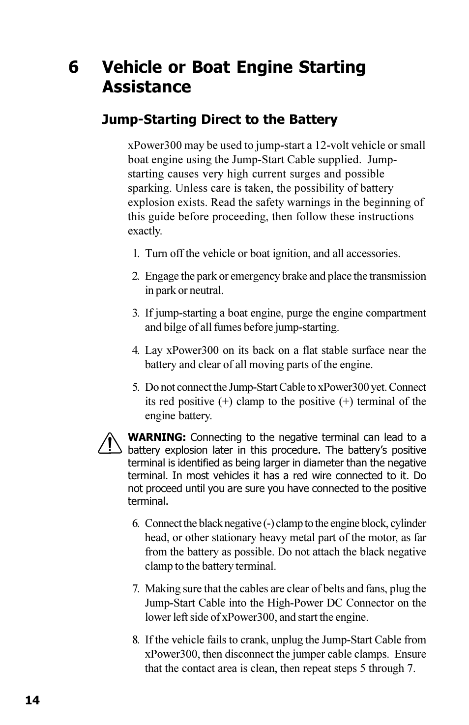 6vehicle or boat engine starting assistance | Xantrex Technology 300 User Manual | Page 18 / 32