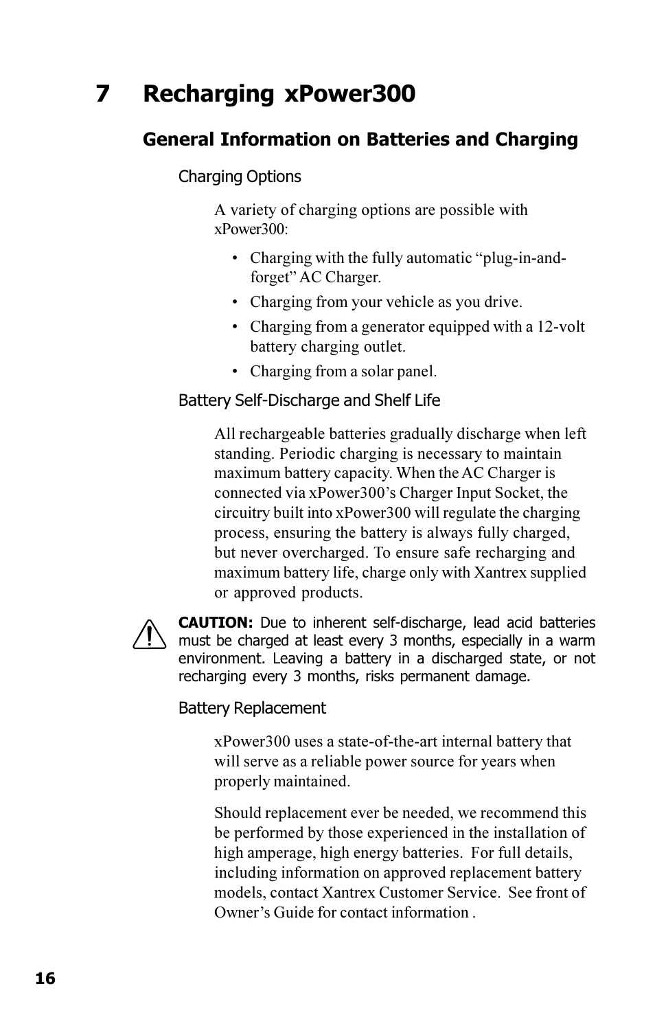 7recharging xpower300 | Xantrex Technology 300 User Manual | Page 20 / 32