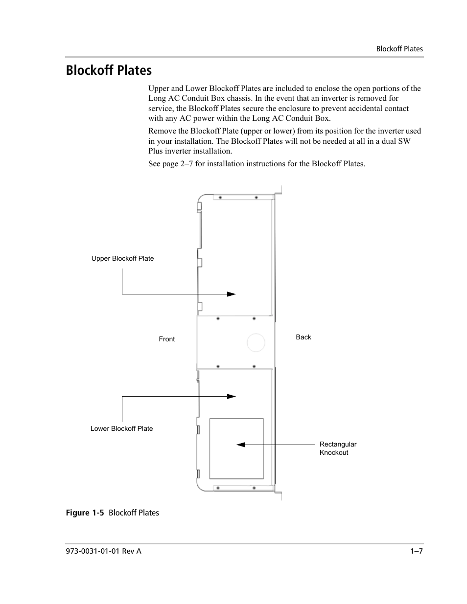 Blockoff plates | Xantrex Technology ACCB-L User Manual | Page 21 / 64