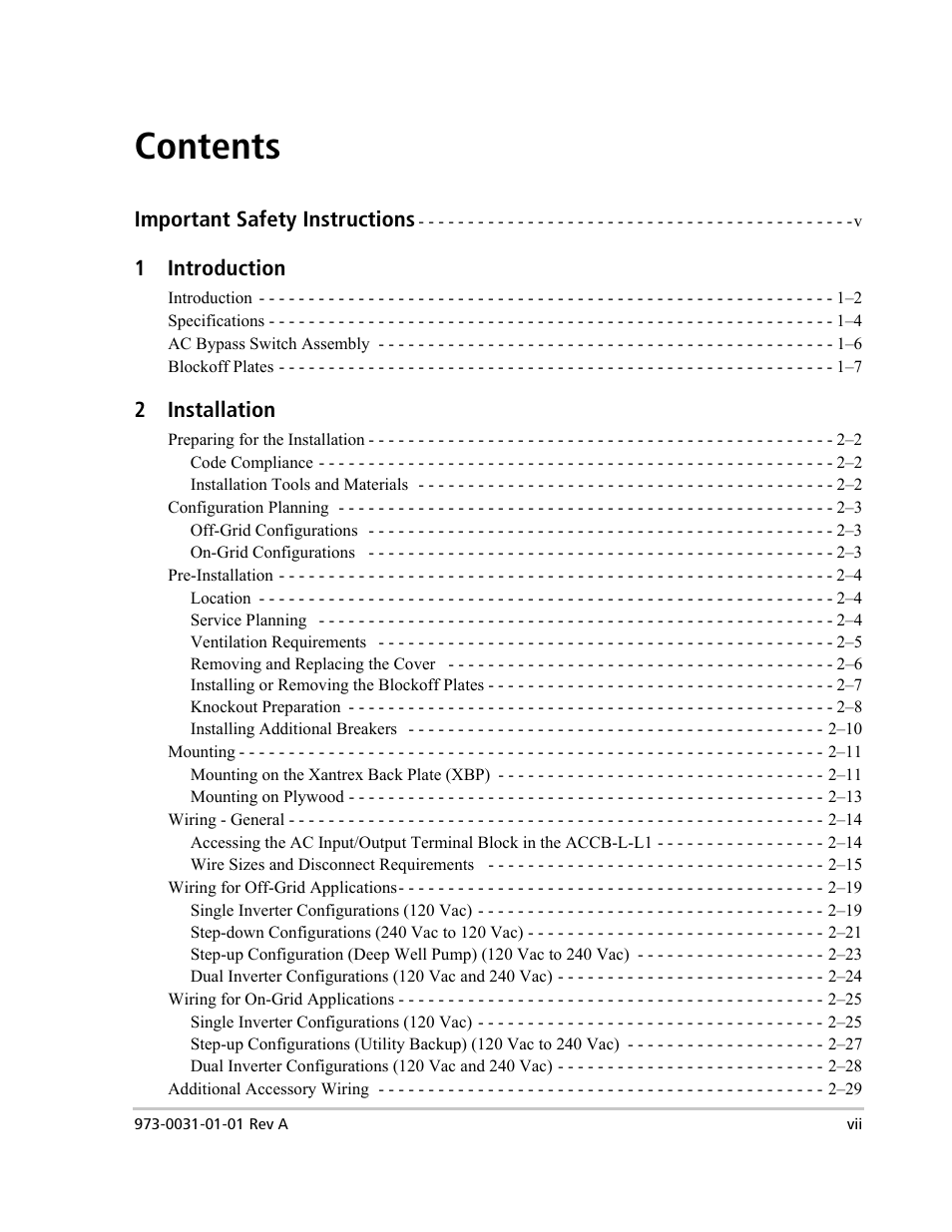 Xantrex Technology ACCB-L User Manual | Page 9 / 64