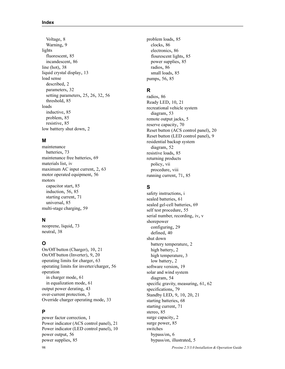 Xantrex Technology PROSINE PS3.0 User Manual | Page 115 / 117