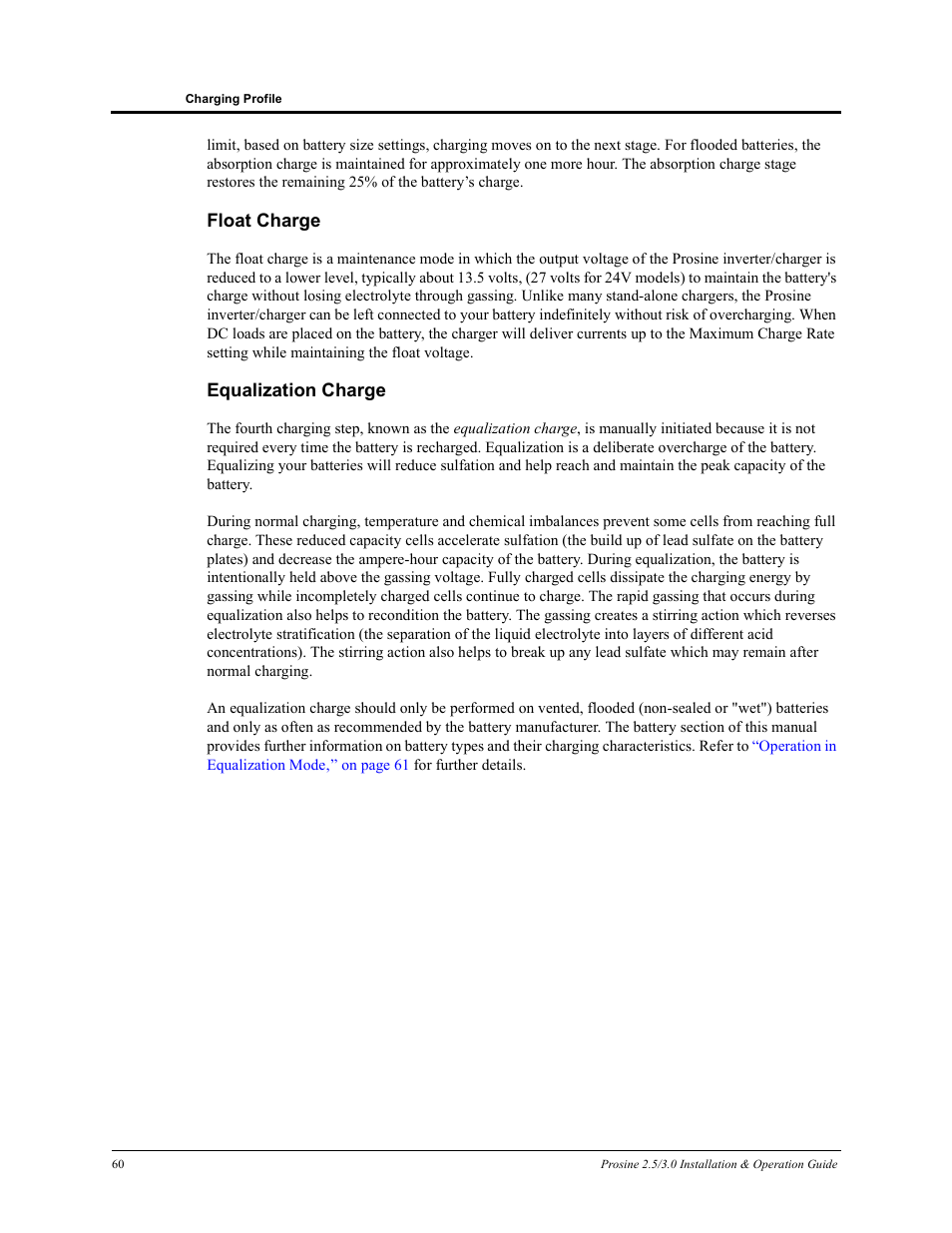Float charge equalization charge | Xantrex Technology PROSINE PS3.0 User Manual | Page 77 / 117