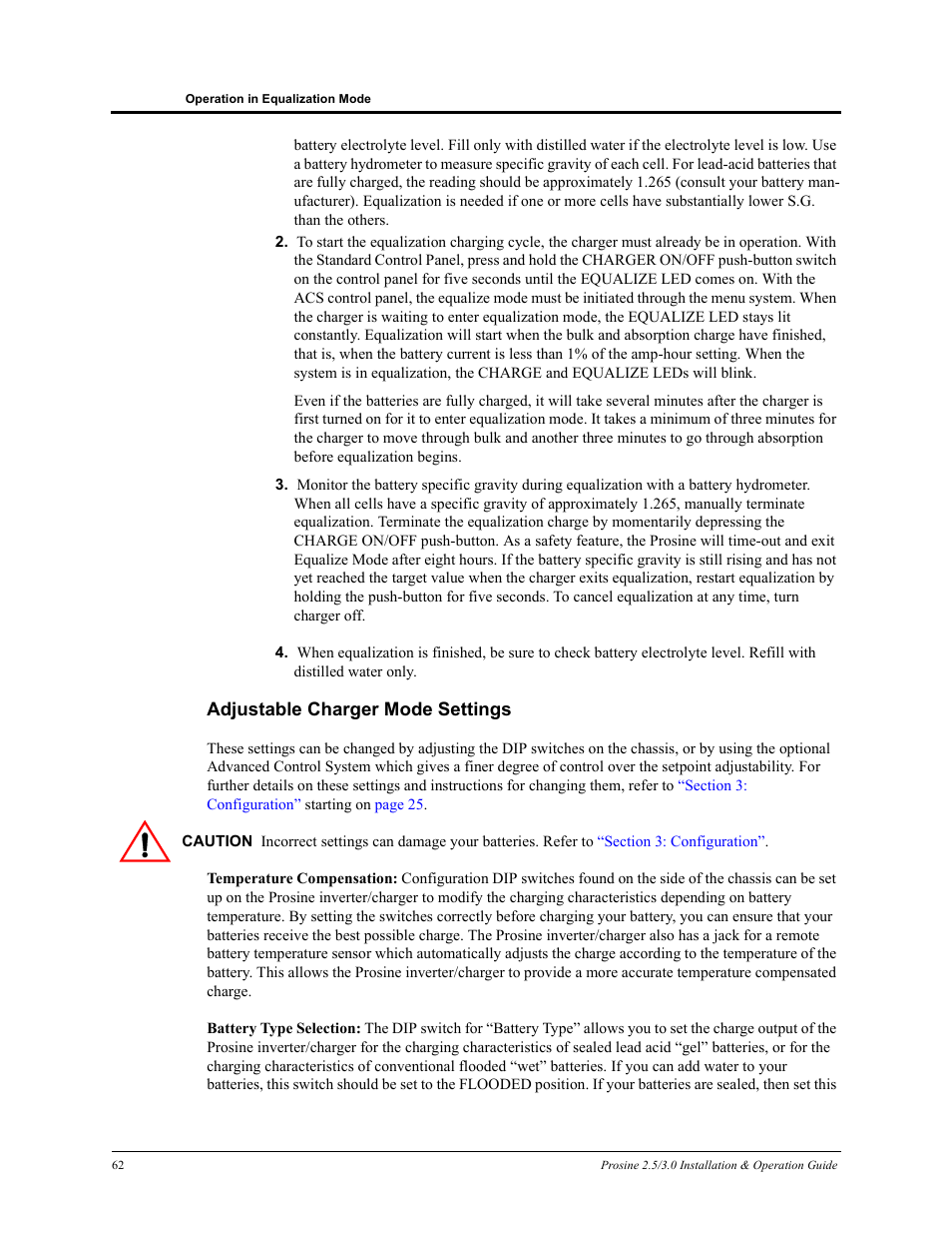 Adjustable charger mode settings | Xantrex Technology PROSINE PS3.0 User Manual | Page 79 / 117