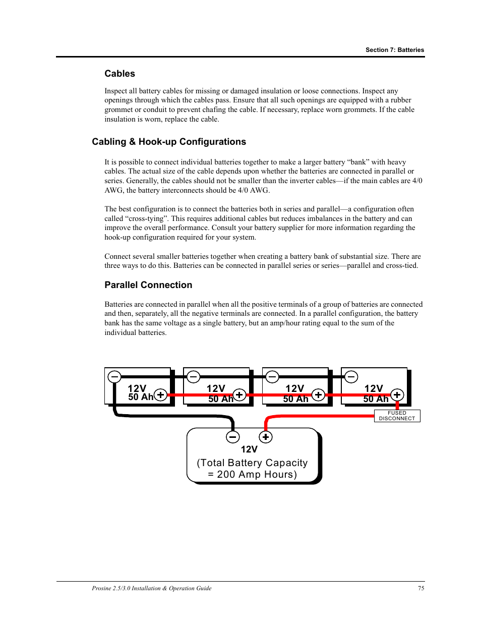 Cables, Cabling & hook-up configurations, Parallel connection | Xantrex Technology PROSINE PS3.0 User Manual | Page 92 / 117