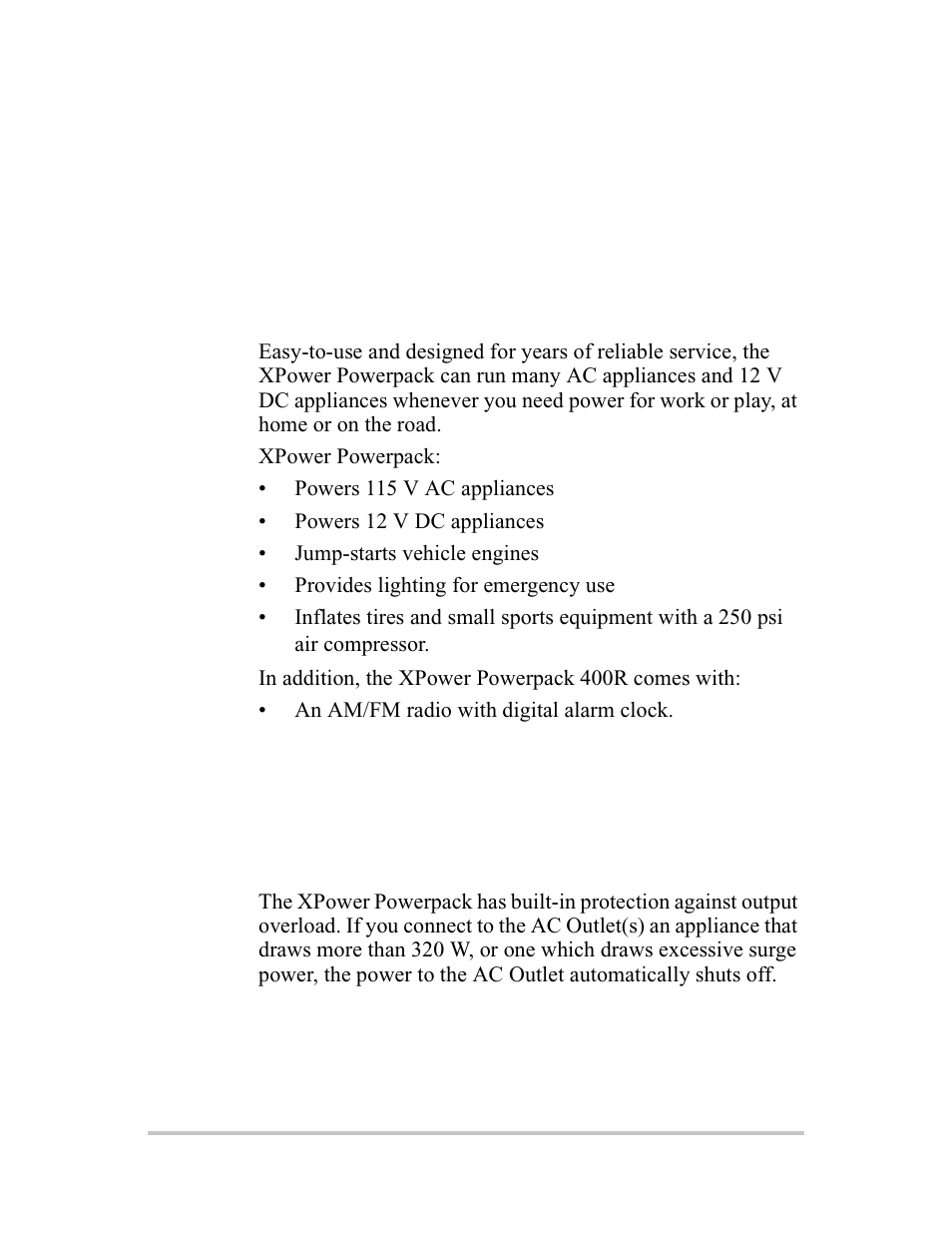 Introduction, Automatic overload protection, About the xpower powerpack | Comprehensive protection | Xantrex Technology 400R User Manual | Page 15 / 74