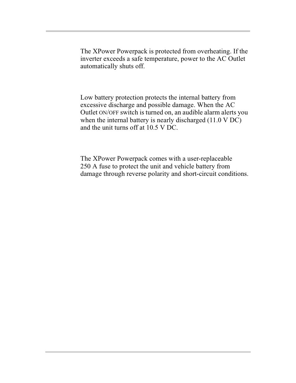 Overheating, Low battery protection, Jump-start cables safety feature | Xantrex Technology 400R User Manual | Page 16 / 74