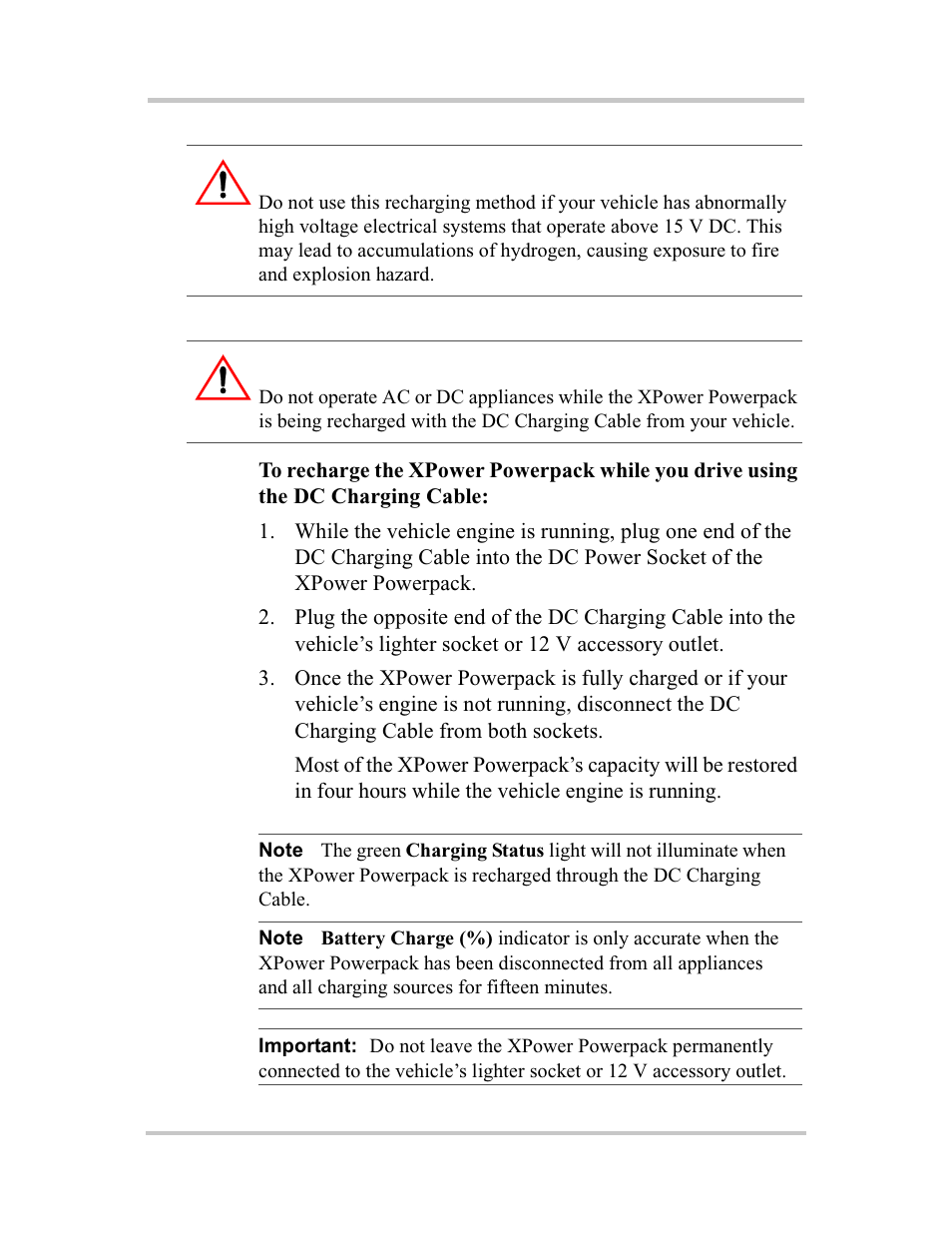 Warning: fire and explosion hazard, Caution | Xantrex Technology 400R User Manual | Page 48 / 74