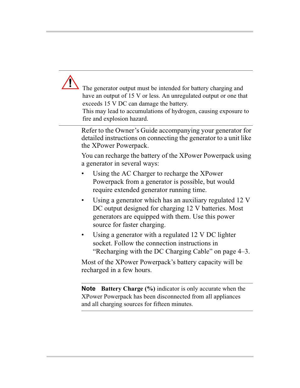 Warning: fire and explosion hazard | Xantrex Technology 400R User Manual | Page 49 / 74
