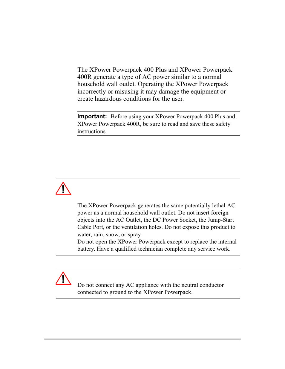 Safety warnings, Important safety instructions, Warnings and cautions | Xantrex Technology 400R User Manual | Page 5 / 74