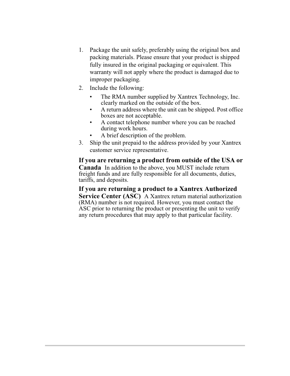 Return procedure | Xantrex Technology 400R User Manual | Page 70 / 74