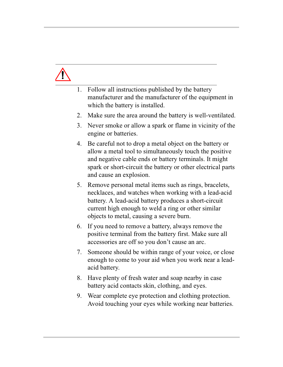 Precautions when working with batteries, Warning: explosion and fire hazard | Xantrex Technology 400R User Manual | Page 8 / 74