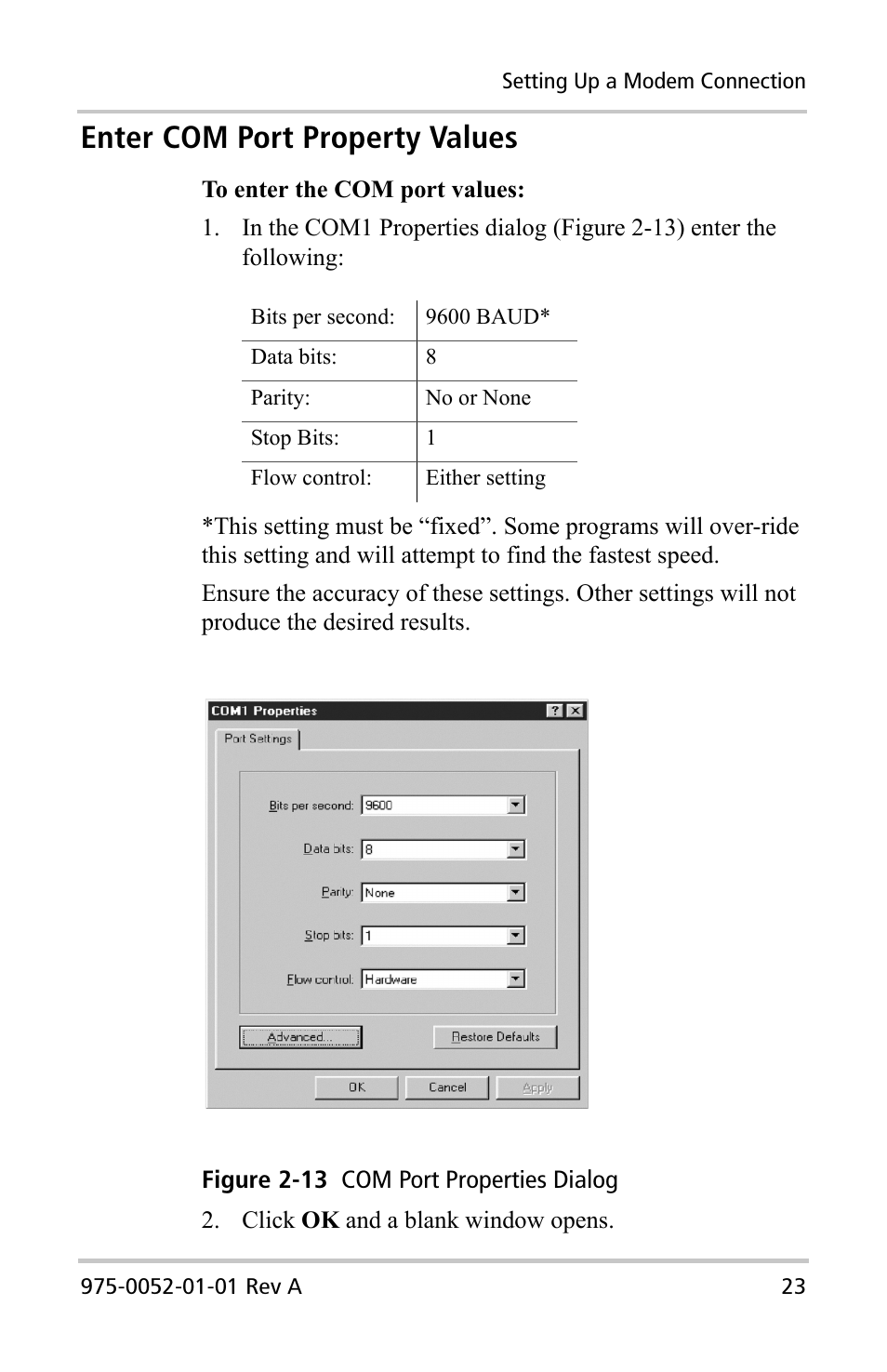 Enter com port property values | Xantrex Technology Inverter Communications Adapter User Manual | Page 39 / 70