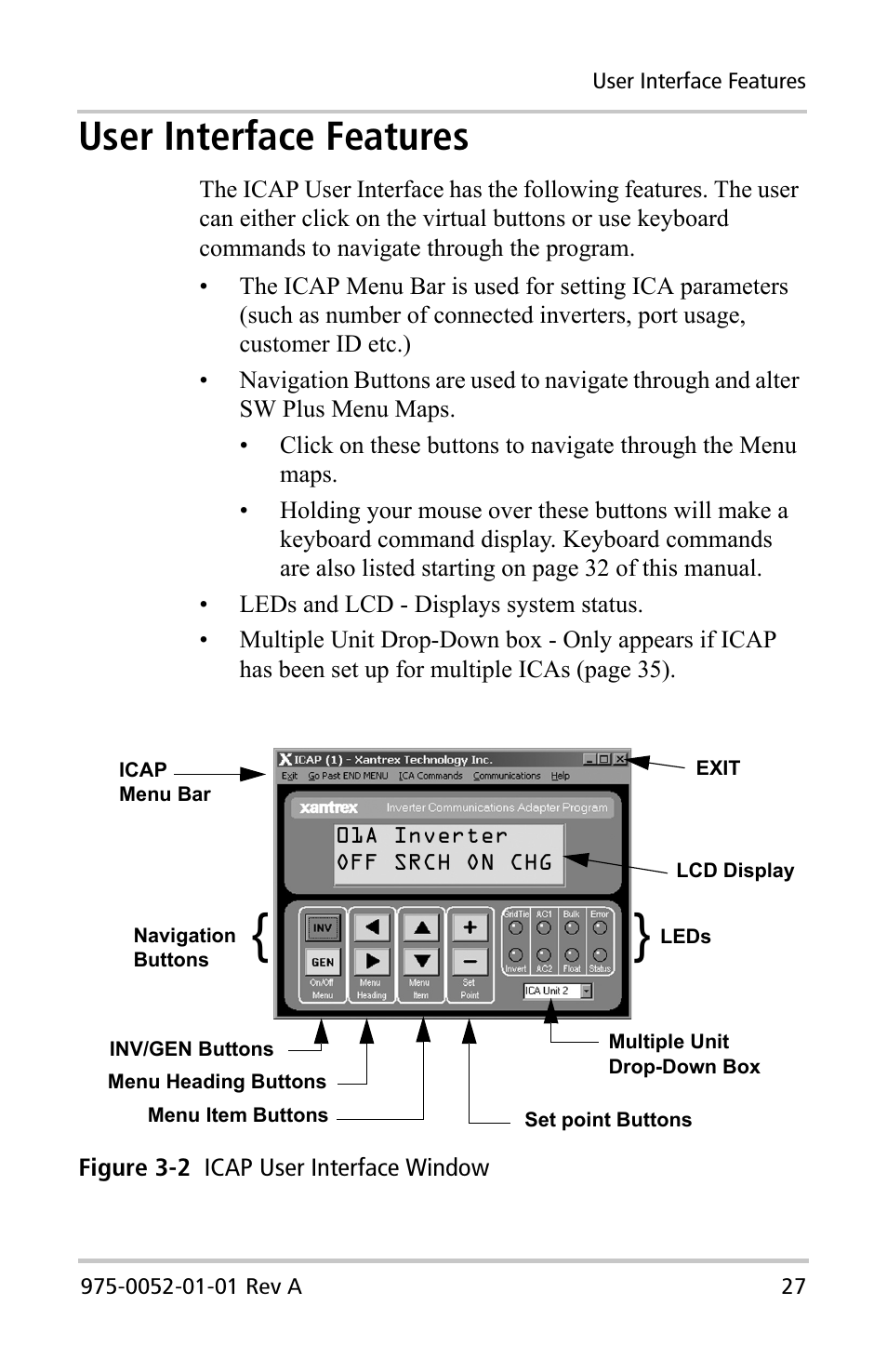 User interface features | Xantrex Technology Inverter Communications Adapter User Manual | Page 43 / 70