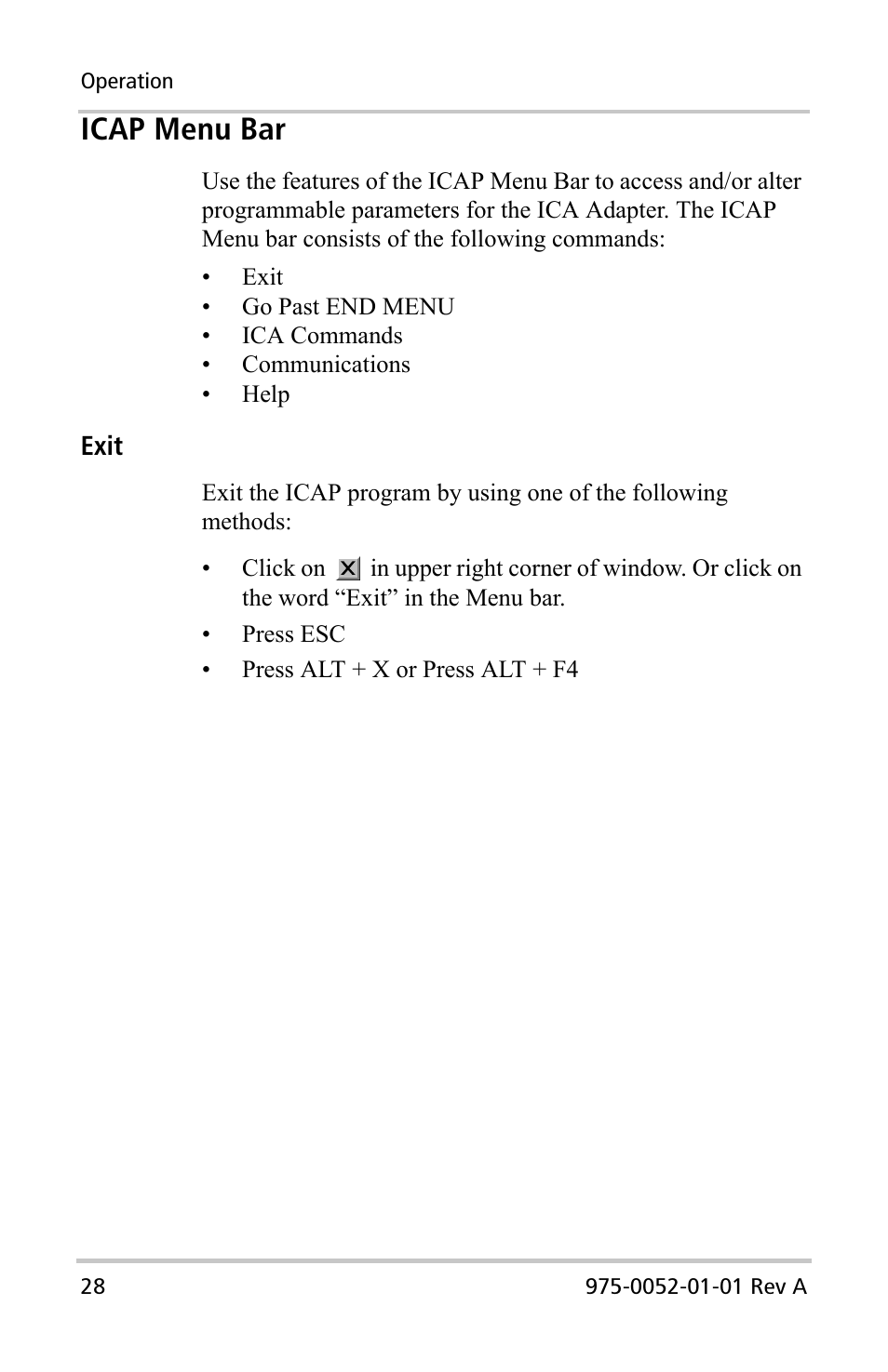 Icap menu bar | Xantrex Technology Inverter Communications Adapter User Manual | Page 44 / 70