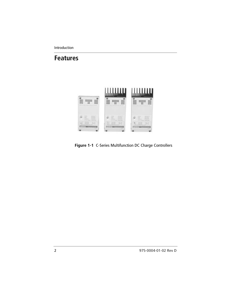 Features, Figure 1-1, C-series multifunction dc charge controllers | Xantrex Technology C40 User Manual | Page 22 / 114