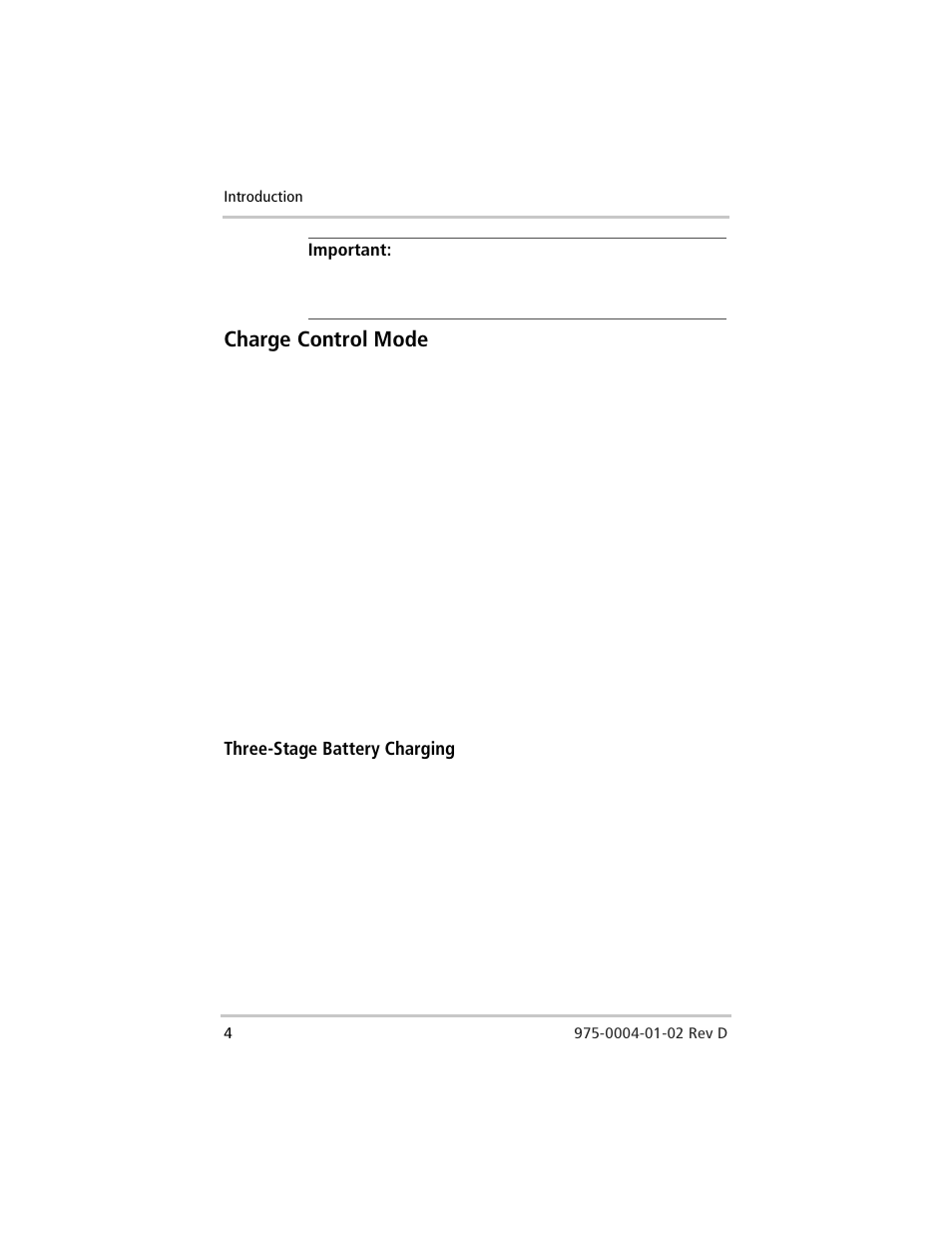 Charge control mode, Three-stage battery charging | Xantrex Technology C40 User Manual | Page 24 / 114